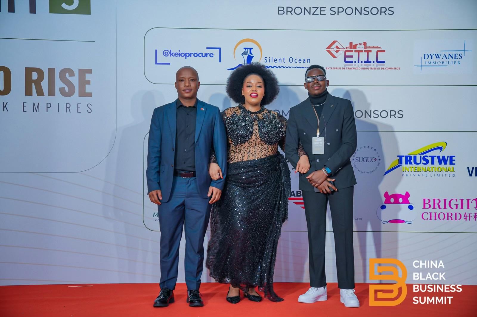 Delegates posing on the summit red carpet